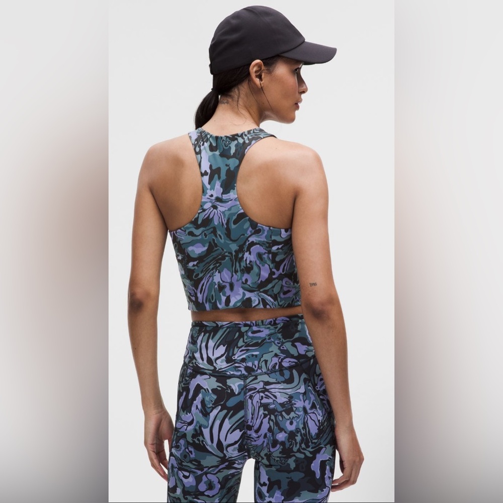 NWT Lululemon Swift Speed Cropped Tank Top *B/C Cup - Flower Meld Multi Sz 10 - Picture 3 of 6